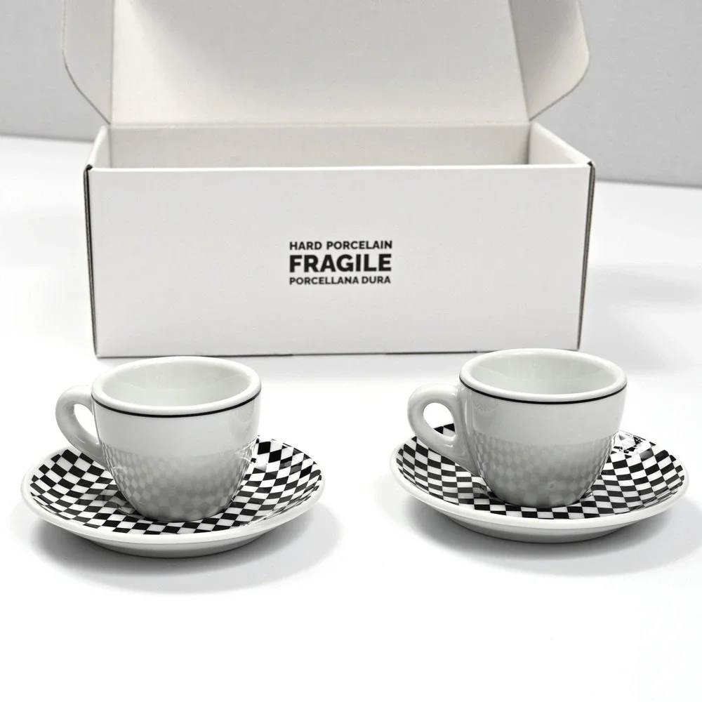 Supreme IPA Porcellane Aosta Espresso‎ Set Of 2 Black And White Rare ✅ Authentic